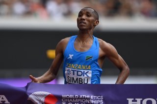 Alphonce Felix Simbu a remporté au sprint le marathon des Mondiaux de Tokyo KEYSTONE/EPA/Adam Warzawa